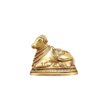 Pure Brass Miniature Nandi Idol | 2.2" x 2.6" x 1.6" | 260 gm | Travel-Size Temple Bull | Traditional Hindu Sacred Art | Portable Decor | Jaipurio